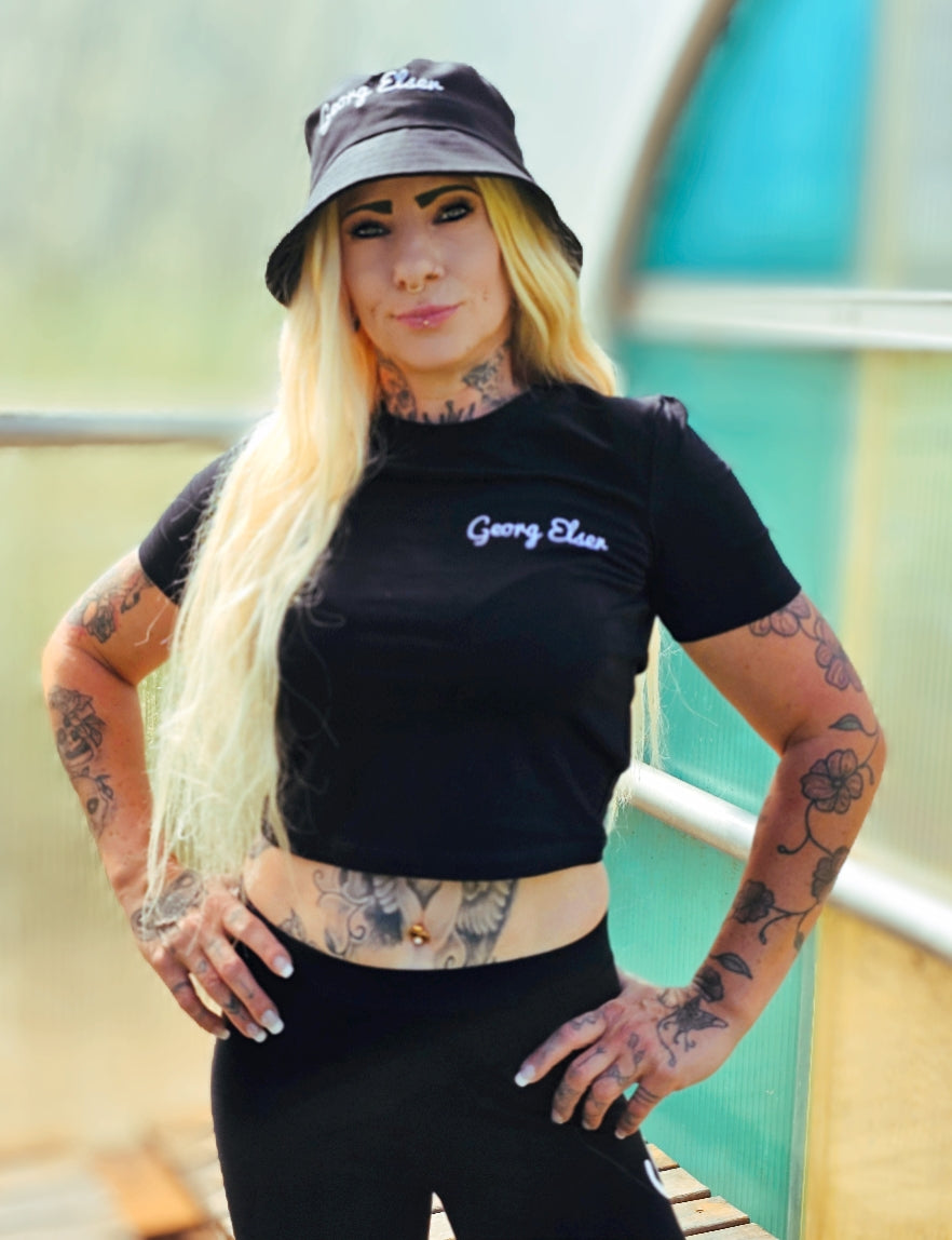 Black Drop Cropped Top